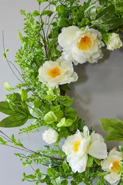 Decorator's Warehouse 30" White Peony Wreath > Christmas Decor|All Wreaths