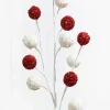 Decorator's Warehouse 30” White & Red Ball Stem > Christmas Sprays|Christmas Decor