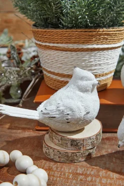 Decorator's Warehouse 6” White Resin Cardinal Figurine > Winter Woodland|Christmas Accents