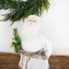 Decorator's Warehouse 19” White Robe Santa Figure with Greenery Bundle > Winter Woodland|Santas & Angels