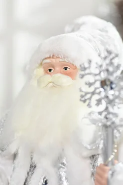 Decorator's Warehouse 28" White Winter Standing Santa > Santas & Angels|Christmas Accents