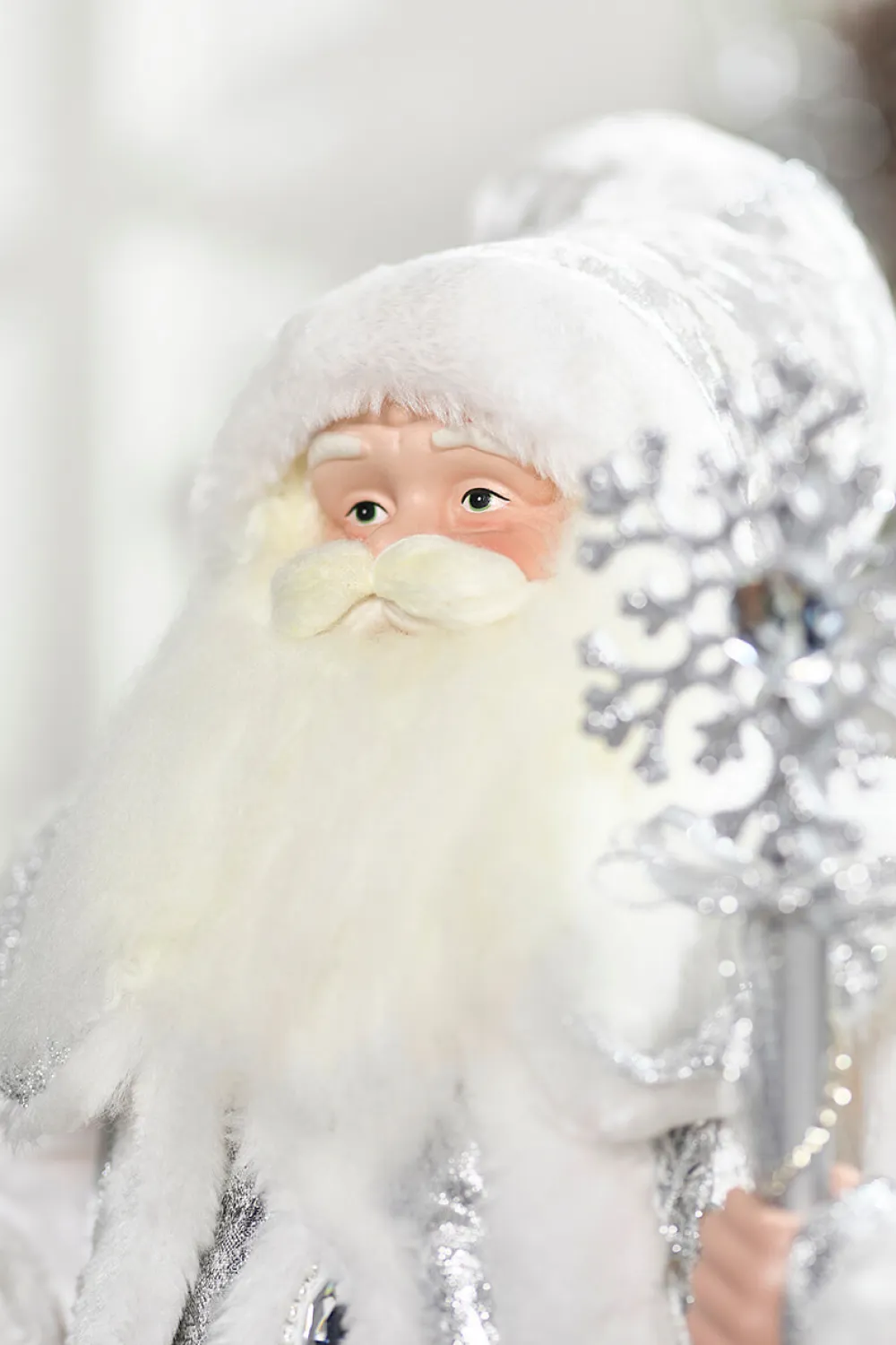 Decorator's Warehouse 28" White Winter Standing Santa > Santas & Angels|Christmas Accents