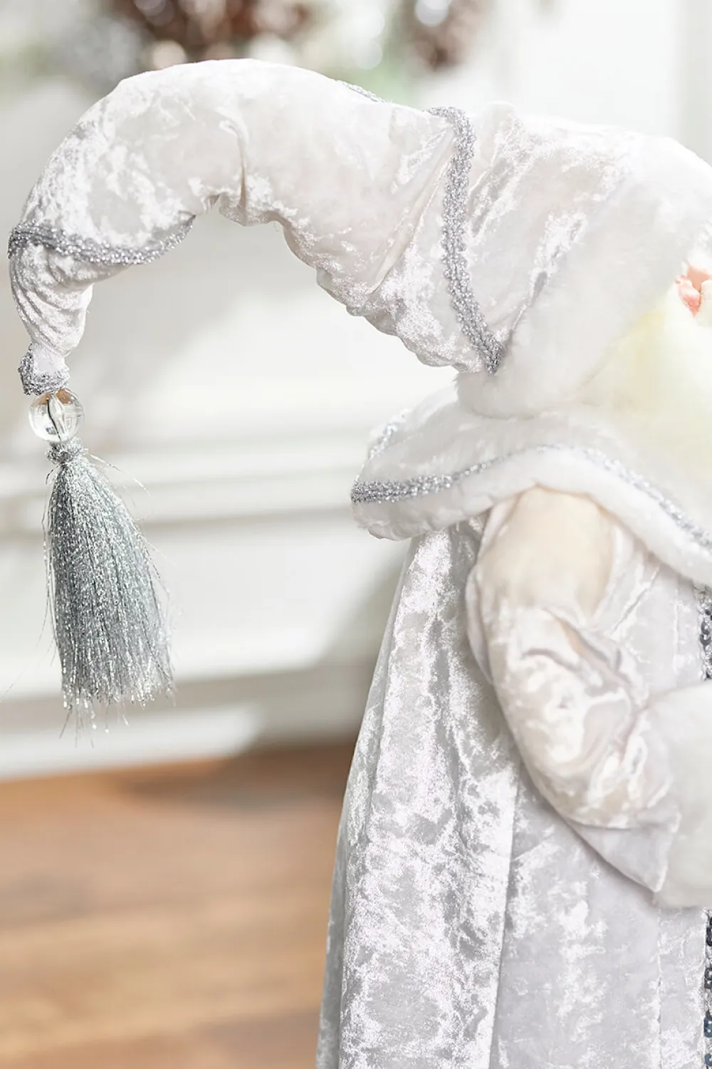Decorator's Warehouse 28" White Winter Standing Santa > Santas & Angels|Christmas Accents