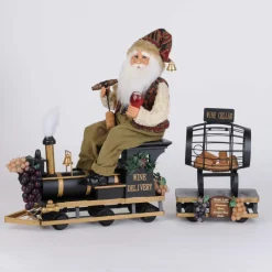 Decorator's Warehouse Wine Delivery, 2 pc. Train Santa > Karen Didion