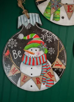 Decorator's Warehouse 18.9” Wood and Metal Snowman Ornament Plaque > Christmas Sale|Christmas Decor