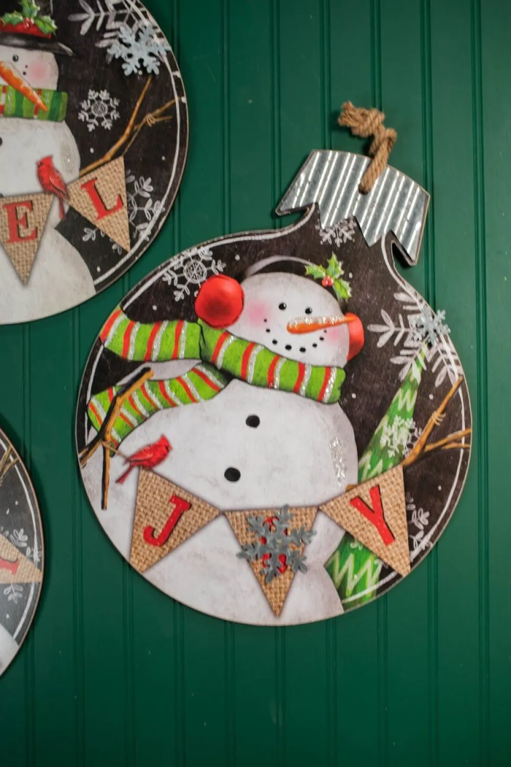 Decorator's Warehouse 18.9” Wood and Metal Snowman Ornament Plaque > Christmas Sale|Christmas Decor