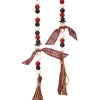 Decorator's Warehouse 34” Wood Bead Snowman with Plaid Garland > Unlit Garlands|Christmas Garlands