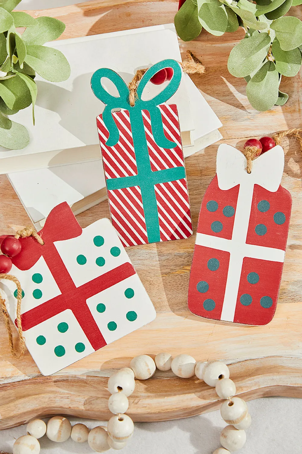 Decorator's Warehouse 8"-10" Wooden Gift Box Ornament > Christmas Sale|Christmas Decor
