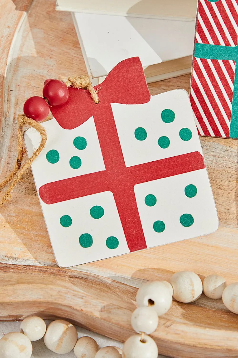 Decorator's Warehouse 8"-10" Wooden Gift Box Ornament > Christmas Sale|Christmas Decor