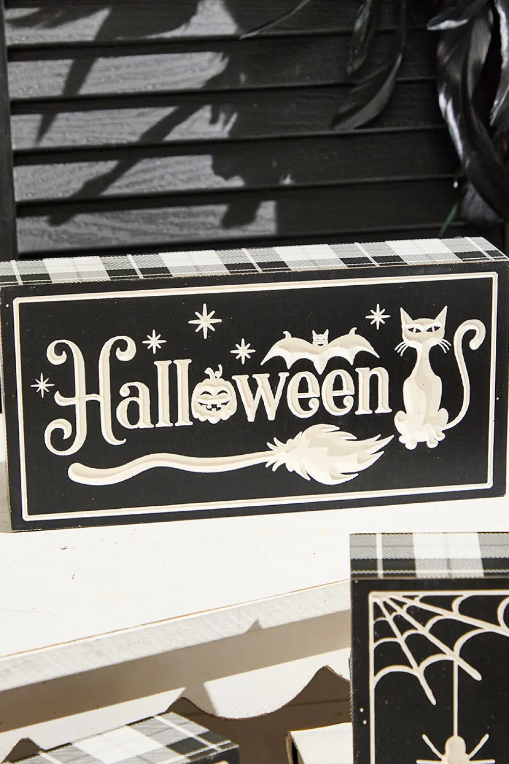 Decorator's Warehouse 7.8" Wood Halloween Design Engraved Block > Halloween|Halloween