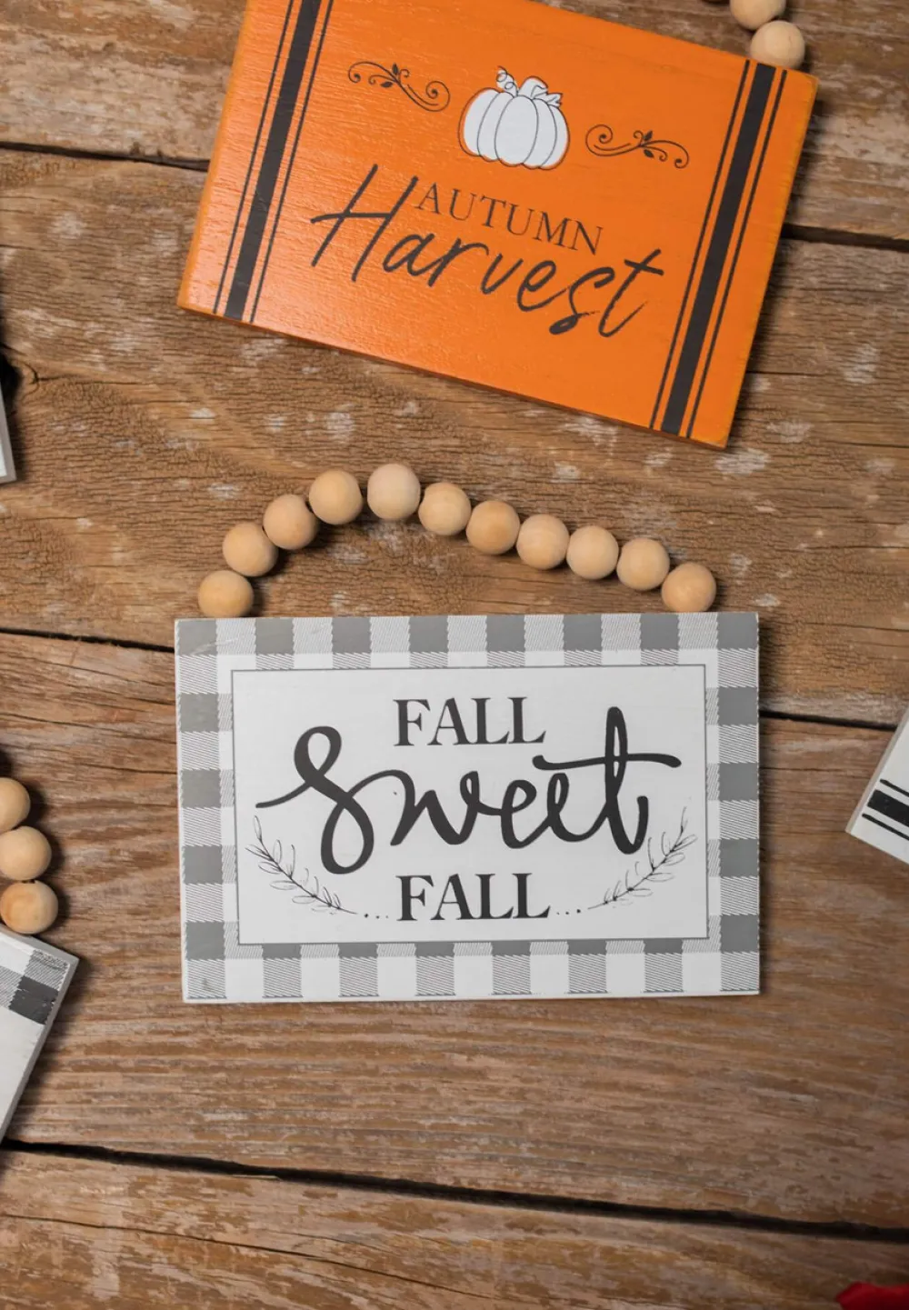 Decorator's Warehouse 6" Wood Harvest Sign with Beaded Hanger > Fall Decor|Fall Decor