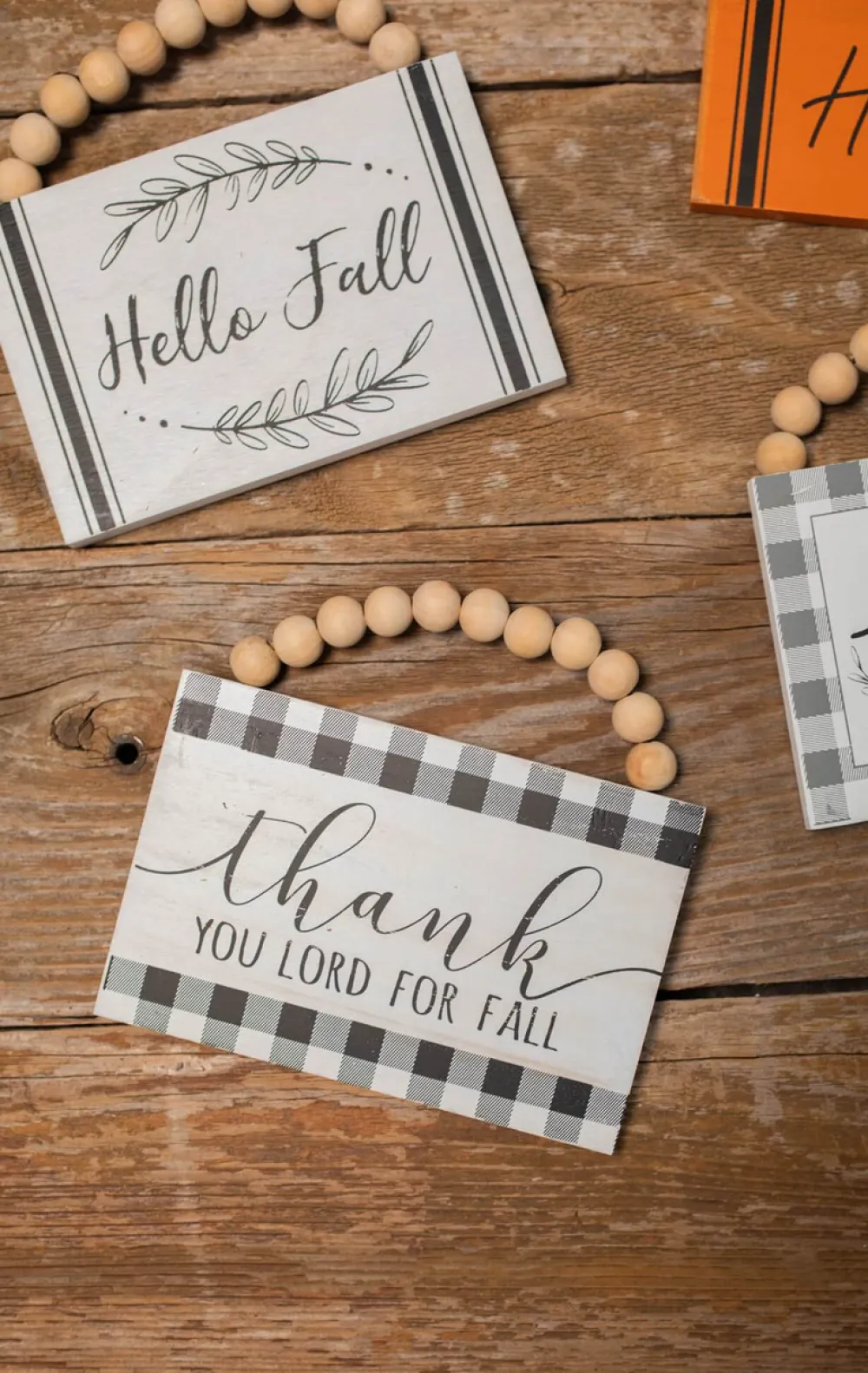 Decorator's Warehouse 6" Wood Harvest Sign with Beaded Hanger > Fall Decor|Fall Decor
