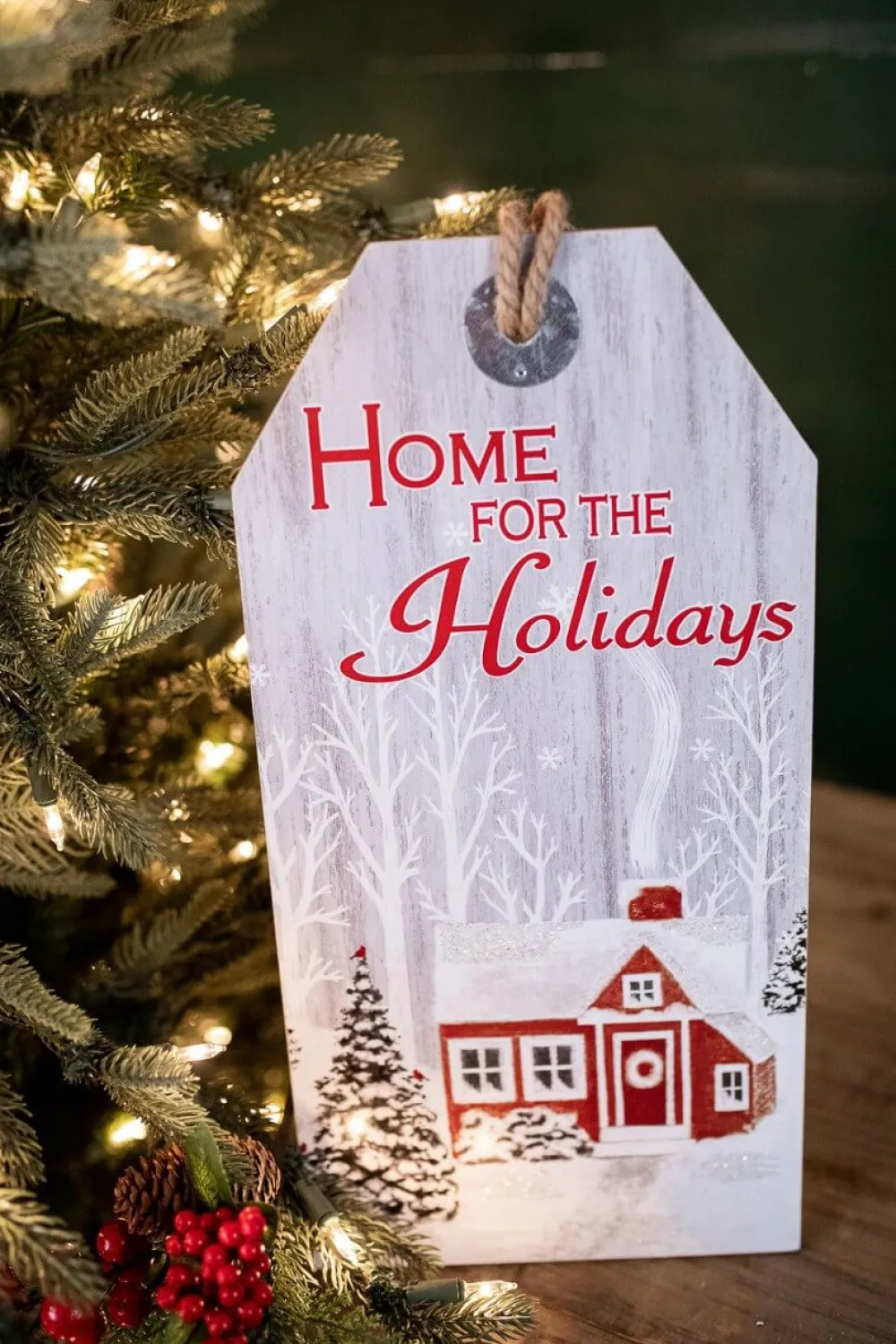 Decorator's Warehouse 15.75” Wood Holiday Hanging Sign > Cardinal|Christmas Decor