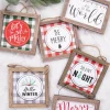Decorator's Warehouse 5.5” Wood Holiday Sign Ornament > Christmas Ornaments|Farmhouse