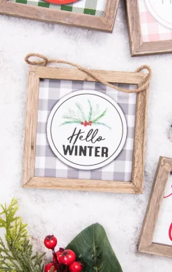 Decorator's Warehouse 5.5” Wood Holiday Sign Ornament > Christmas Ornaments|Farmhouse