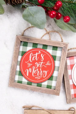 Decorator's Warehouse 5.5” Wood Holiday Sign Ornament > Christmas Ornaments|Farmhouse