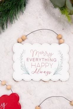 Decorator's Warehouse 6.6” Wood Holiday Sign Ornament > Christmas Ornaments|Christmas Accents