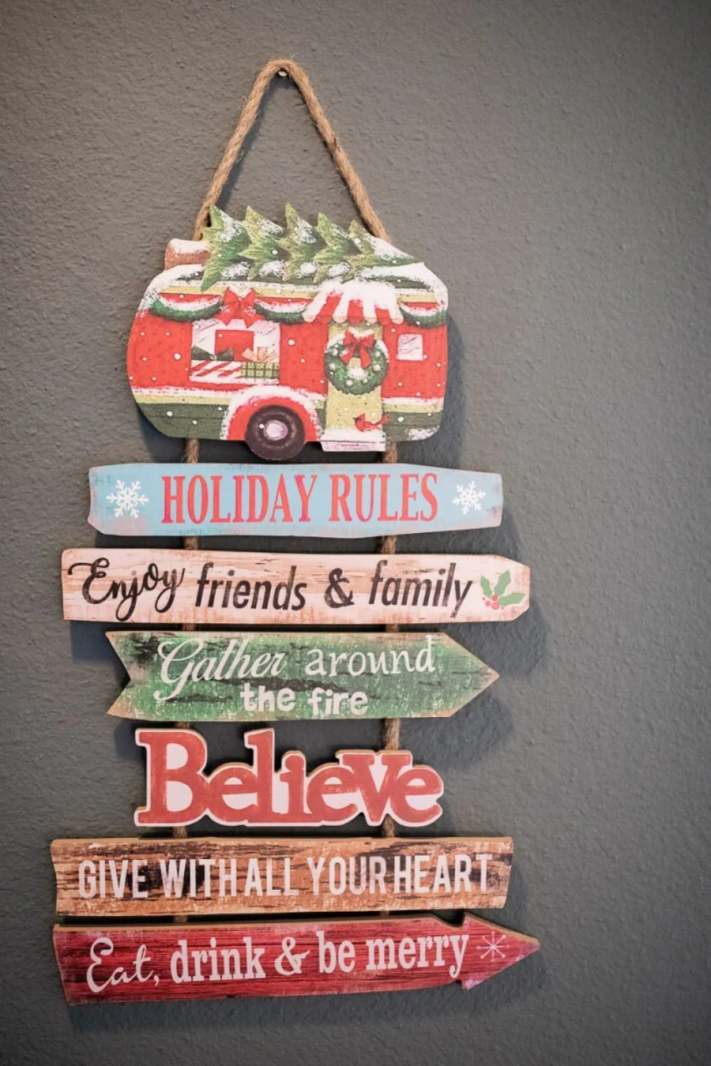 Decorator's Warehouse 22.4” Wood Holiday Sign w/ Vehicle > Christmas Decor