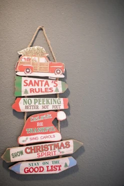 Decorator's Warehouse 22.4” Wood Holiday Sign w/ Vehicle > Christmas Decor