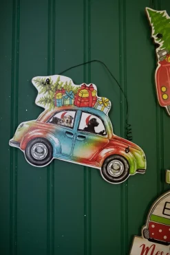 Decorator's Warehouse 7.8” Wood Holiday Vehicle Christmas Ornaments > Christmas Ornaments|Farmhouse