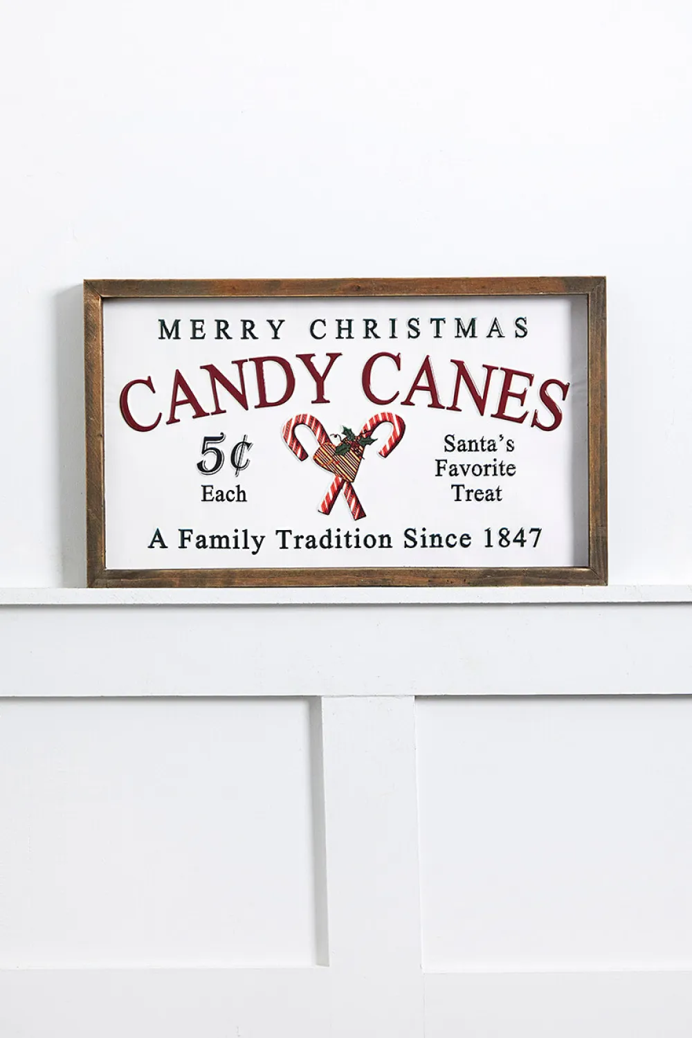 Decorator's Warehouse 17” Wood & Metal Candy Canes Wall Sign > Gingerbread|Christmas Decor