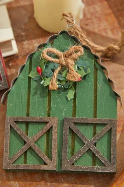 Decorator's Warehouse 6" Wood & Metal Holiday Barn Ornaments > Christmas Ornaments|Farmhouse