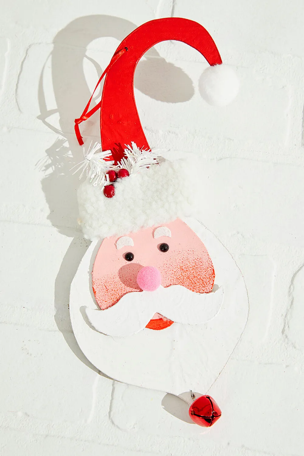 Decorator's Warehouse 10" Wood Santa With Bell Ornament > Christmas Ornaments|Christmas Decor