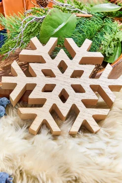 Decorator's Warehouse 9" Wood Snowflake > Christmas Ornaments|Winter Woodland