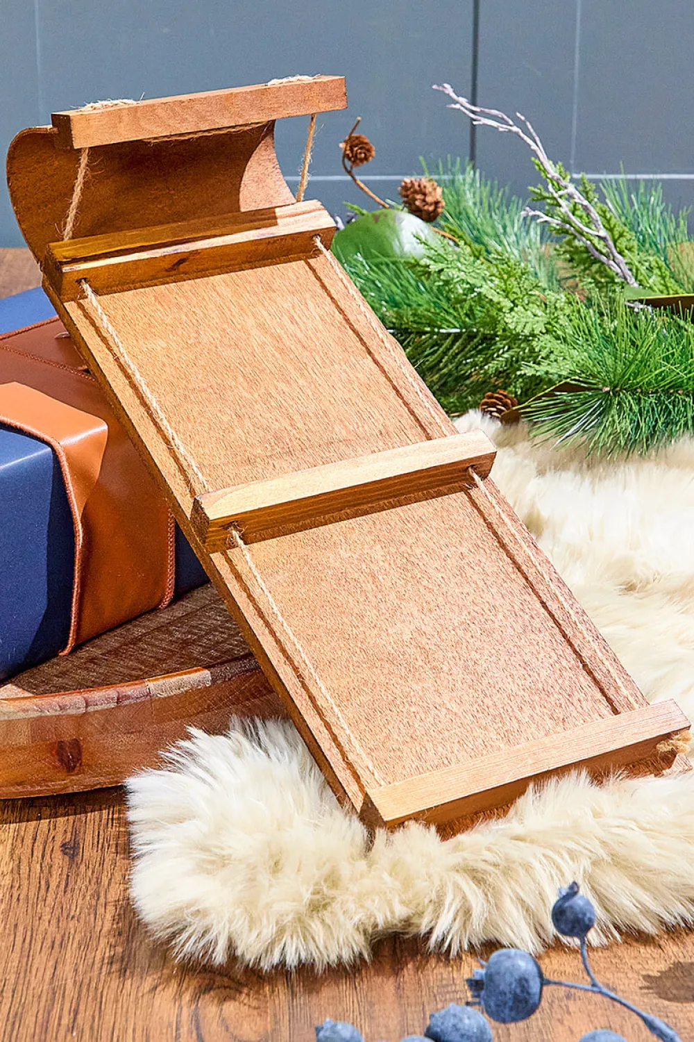 Decorator's Warehouse 16.5" Wood Toboggan Ornament > Christmas Decor|Christmas Ornaments