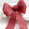 Decorator's Warehouse 18'' x 14.5'' Acrylic Mesh Plaid Bow > Farmhouse|Christmas Accents