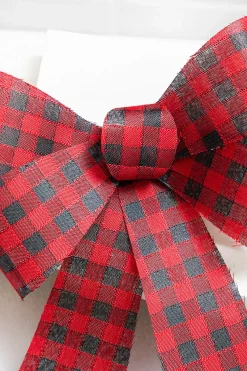 Decorator's Warehouse 18'' x 14.5'' Acrylic Mesh Plaid Bow > Farmhouse|Christmas Accents