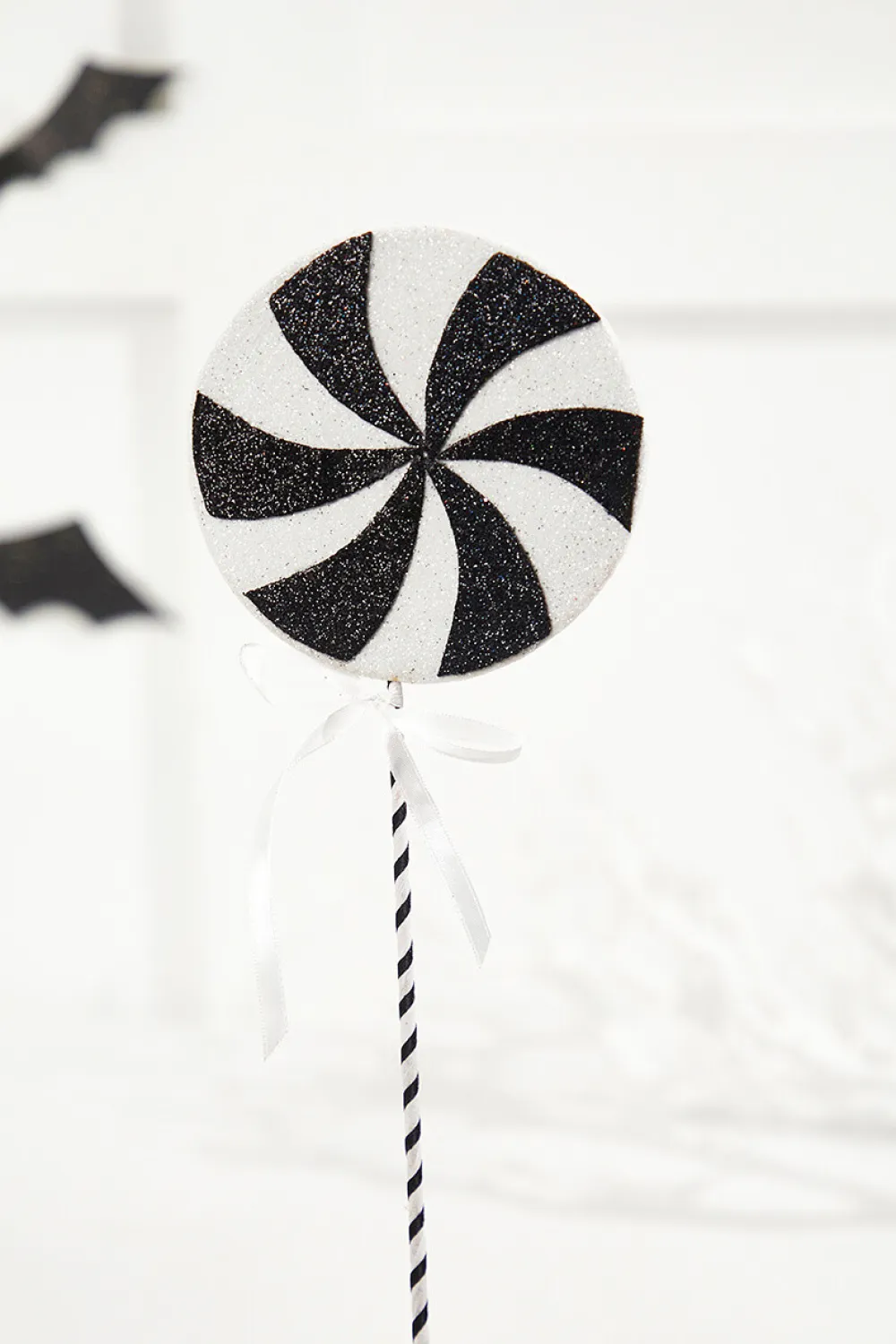 Decorator's Warehouse 18" x 5" Black and White Lollipop Pick > Halloween|Halloween