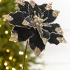 Decorator's Warehouse 20" x 11.5” Black Glitter Poinsettia Stem > Nutcracker|2026 New Additions