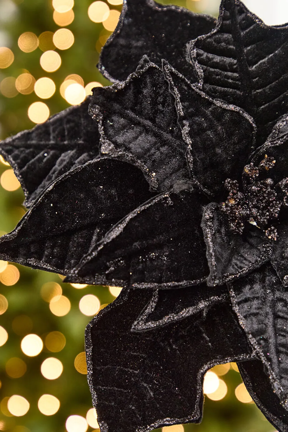 Decorator's Warehouse 19" x 14" Black Velvet Poinsettia Stem > Nutcracker|2026 New Additions