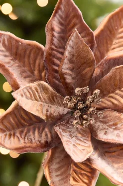 Decorator's Warehouse 22" x 9" Bronze Poinsettia Stem > Christmas Decor|2026 New Additions