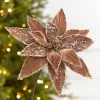 Decorator's Warehouse 20" x 12" Brown Embellished Poinsettia Stem > Sugar & Spice|Christmas Decor