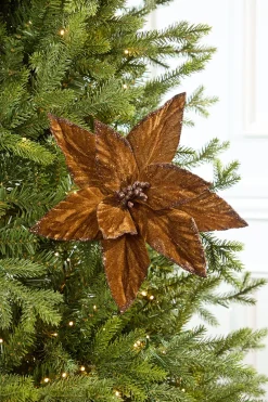 Decorator's Warehouse 19" x 12" Brown Poinsettia Stem > Winter Woodland|Sugar & Spice