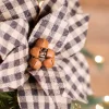 Decorator's Warehouse 22” x 12” Buffalo Check Poinsettia Stem > Winter Woodland|Christmas Sale