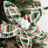 Decorator's Warehouse 22” x 11" Candy Stripe Poinsettia Stem > Christmas Decor|Christmas Flowers