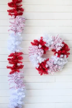 Decorator's Warehouse 9'x12" Caprico Red/White Garland > Christmas Decor|Patriotic Decor