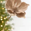 Decorator's Warehouse 22" x 9.5" Champagne Glitter Magnolia Stem > Christmas Decor|Jewel Tones
