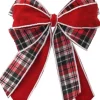 Decorator's Warehouse 16" x 10” Double Plaid Bow Ornament > Christmas Sale|Christmas Decor