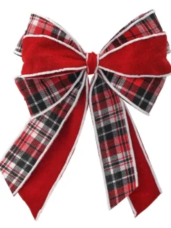 Decorator's Warehouse 16" x 10” Double Plaid Bow Ornament > Christmas Sale|Christmas Decor
