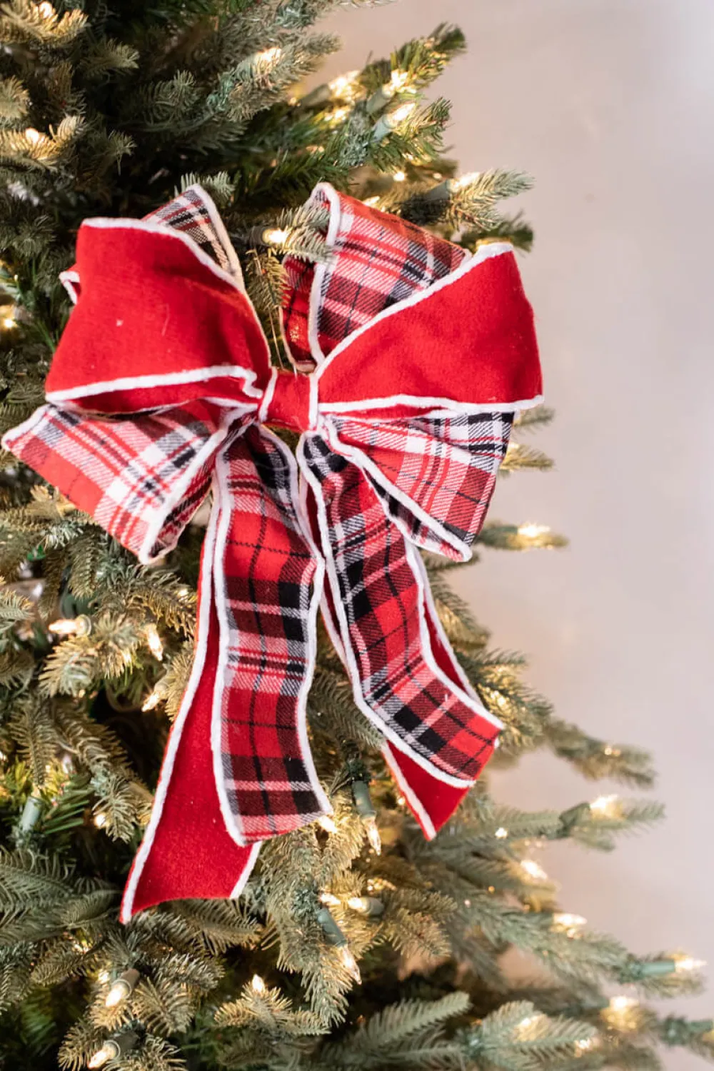 Decorator's Warehouse 16" x 10” Double Plaid Bow Ornament > Christmas Sale|Christmas Decor