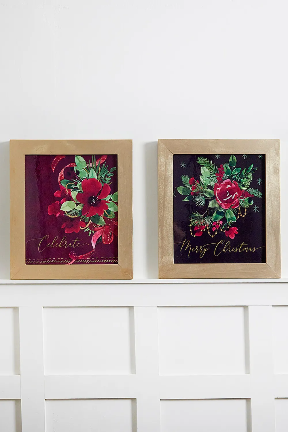 Decorator's Warehouse 16" x 18" Floral Wood Wall Decor > Jewel Tones|Christmas Decor