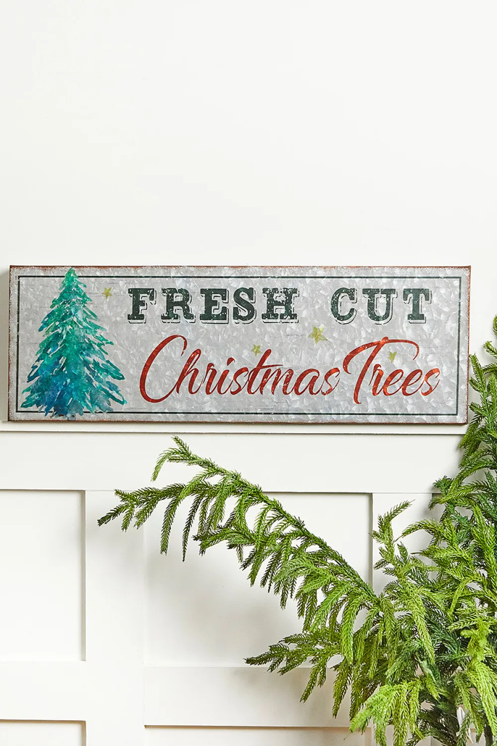 Decorator's Warehouse 24" x 8" Fresh Cut Christmas Trees Metal Sign > Best Sellers|Farmhouse
