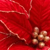 Decorator's Warehouse 20" x 21” Giant Red Velvet Poinsettia Stem > Nutcracker|Christmas Decor