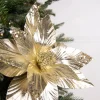 Decorator's Warehouse 22” x 12.5" Gold Poinsettia Stem > Nutcracker|Christmas Decor