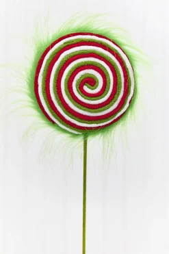 Decorator's Warehouse 19.5" x 6.5” Green, Red & White Furry Lollipop Spray > Storyville|2026 New Additions