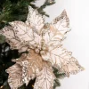 Decorator's Warehouse 24” x 12" Leafy Champagne Poinsettia Stem > Sugar & Spice|Christmas Decor